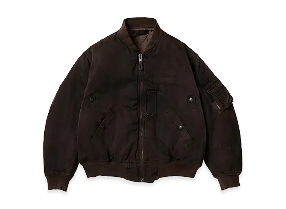 A.PRESSE Vintage Silk Light B-15C Flight Jacket "Brown"