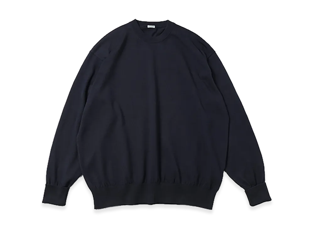 A.PRESSE Cotton Knit L/S T-Shirt "Navy"