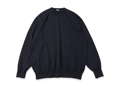 A.PRESSE Cotton Knit L/S T-Shirt "Navy"