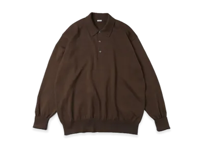 A.PRESSE Cotton Knit L/S Polo Shirts "Brown"