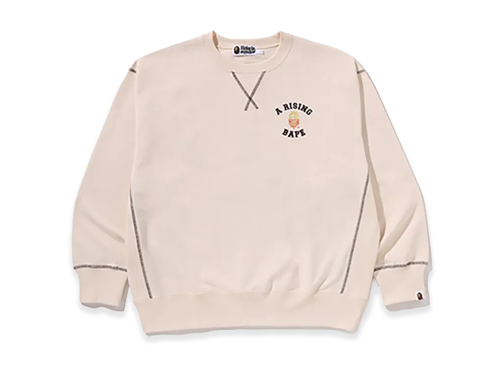 A BATHING APE A RISING BAPE Relaxed Fit Crewneck Sweatshirt "Ivory"