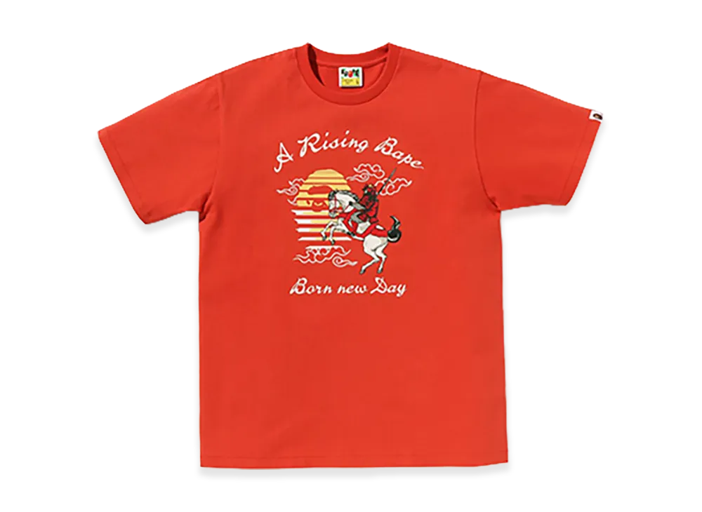 A BATHING APE A RISING BAPE Horse Tee "Orange"
