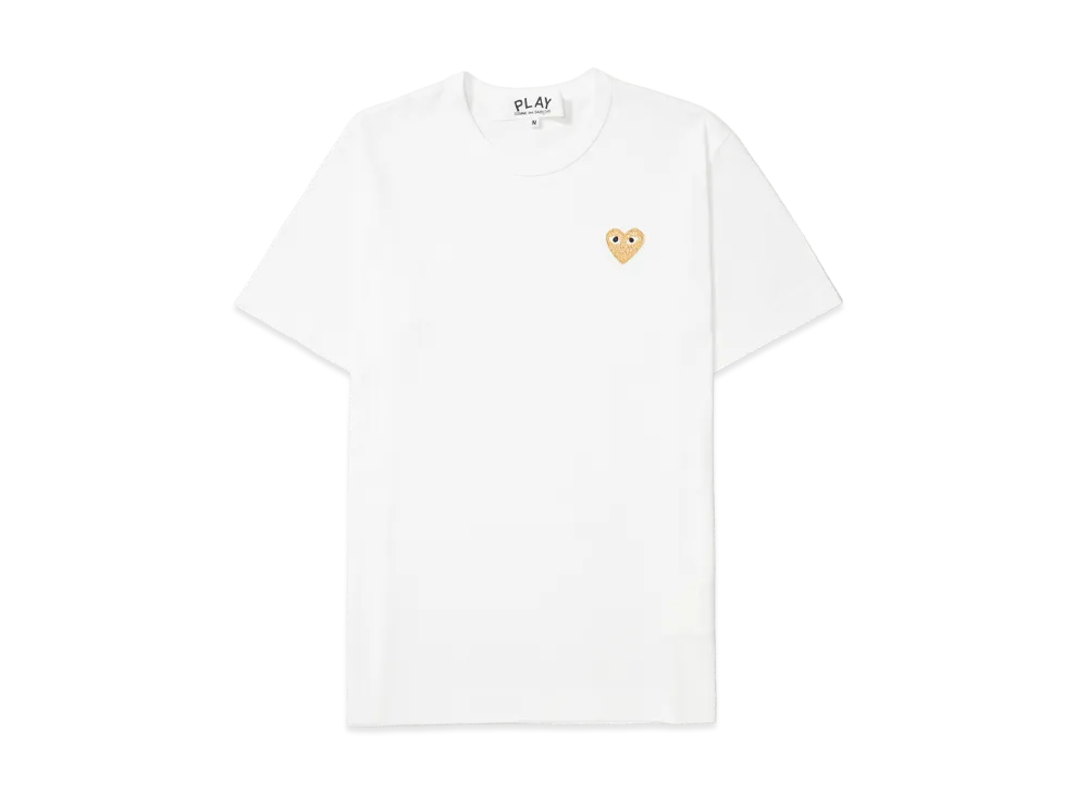 コムデギャルソンプレイ Tシャツ "ゴールド/ホワイト"