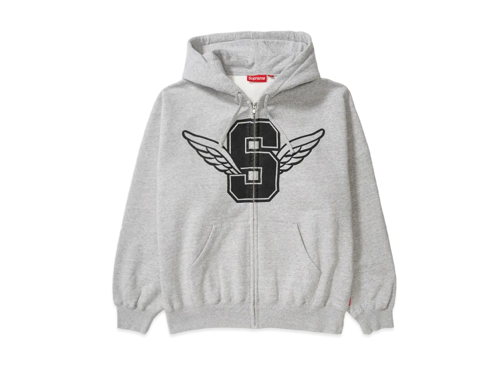 シュプリーム ウィング ジップアップ フーディー スウェットシャツ "ヘザー グレー"