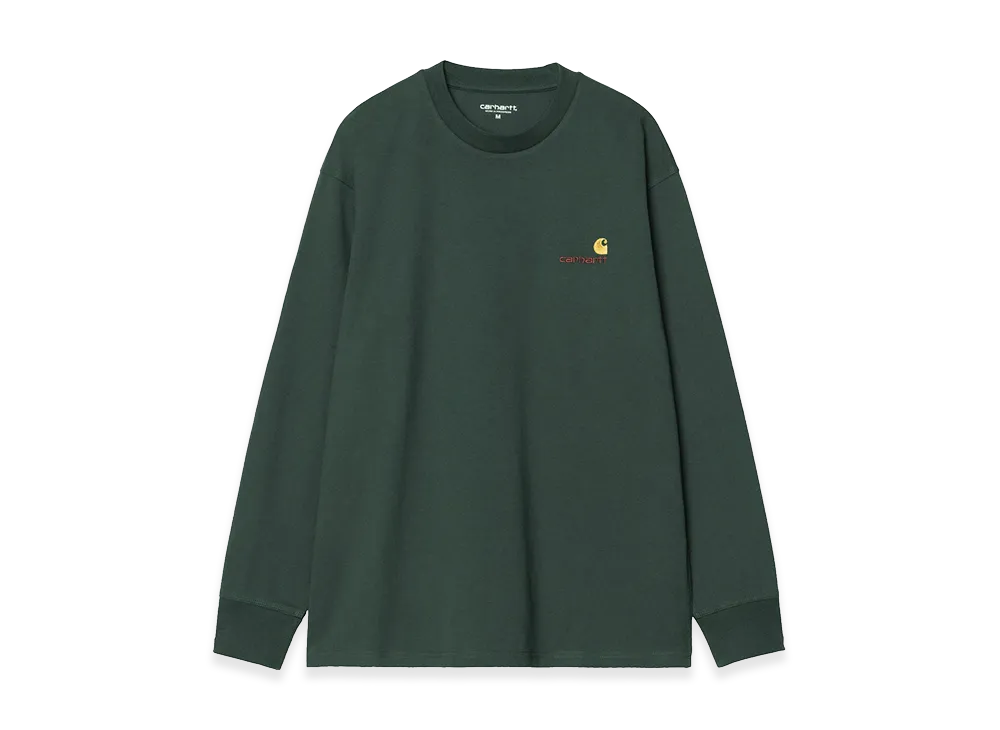 Carhartt WIP L/S American Script T-Shirt "Kale Green"