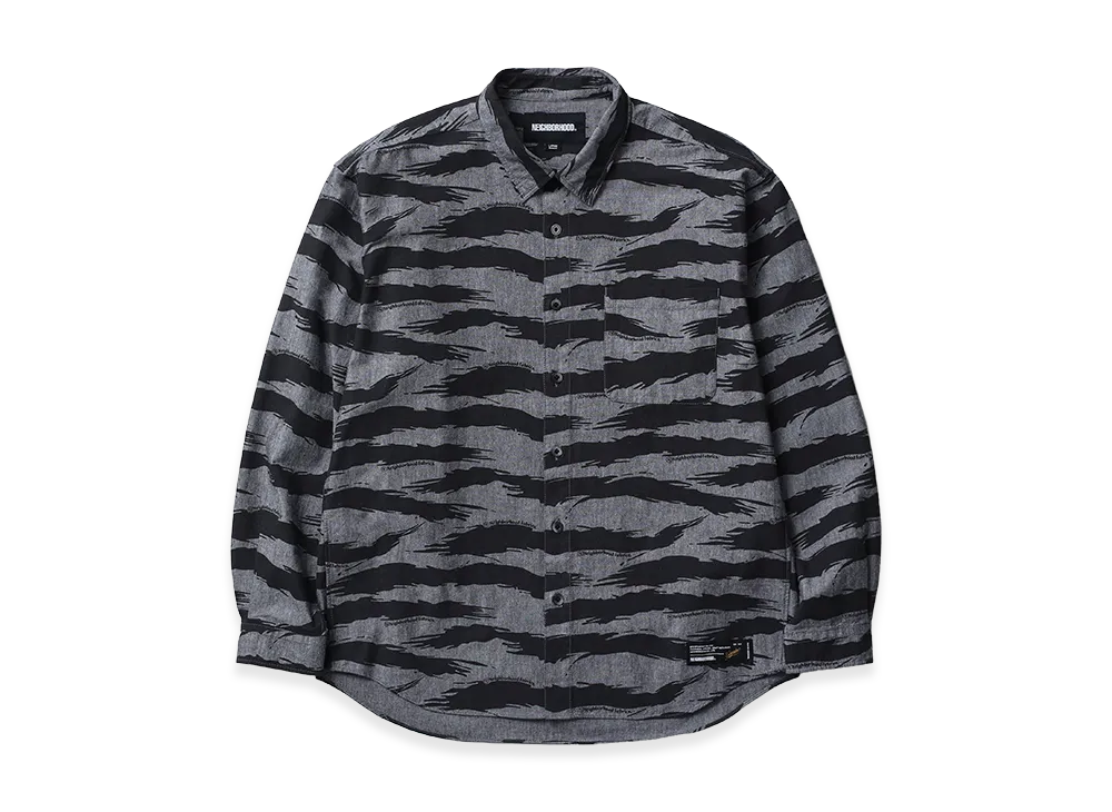 NEIGHBORHOOD Camo Pattern Chambray Shirt LS "Black"