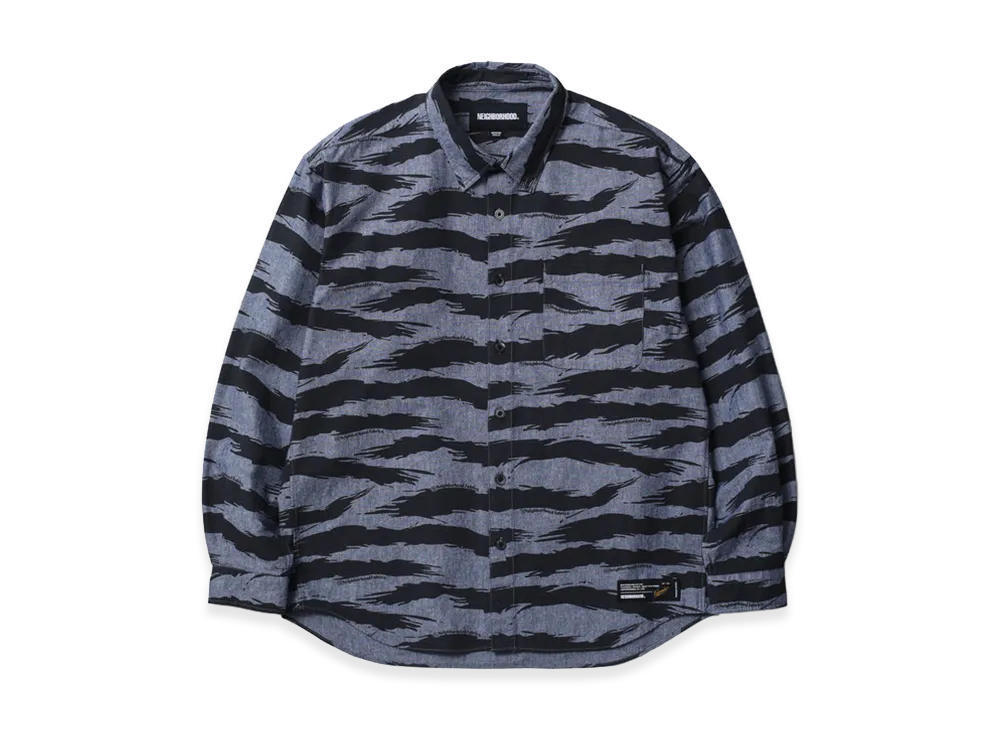 NEIGHBORHOOD Camo Pattern Chambray Shirt LS "Indigo"