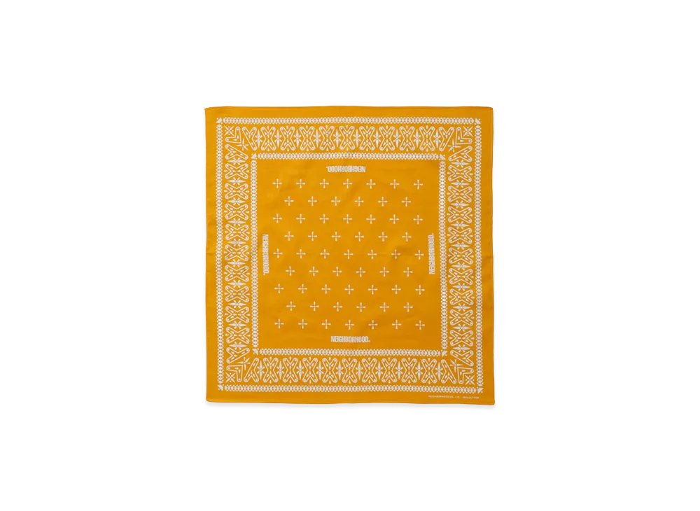 NEIGHBORHOOD Cross Pattern Bandana "Yellow"