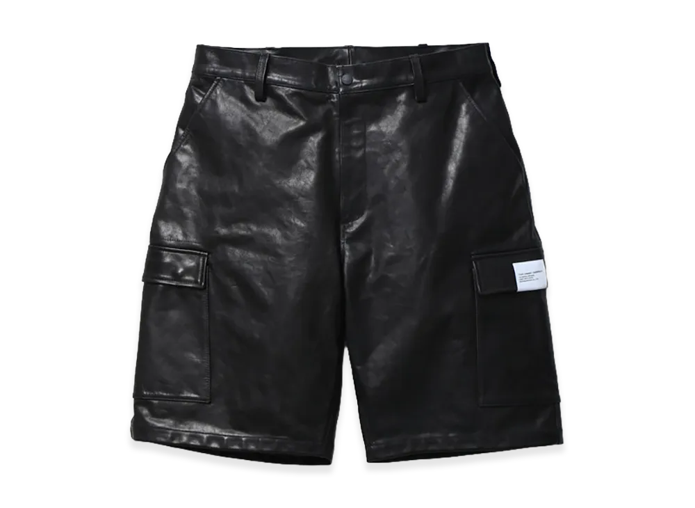 NEIGHBORHOOD Leather Cargo Short Pants "Black"