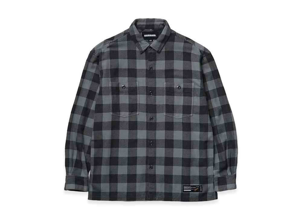 NEIGHBORHOOD Garment Dyed Block Check Shirt LS "Gray"
