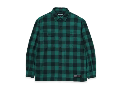 NEIGHBORHOOD Garment Dyed Block Check Shirt LS "Green"