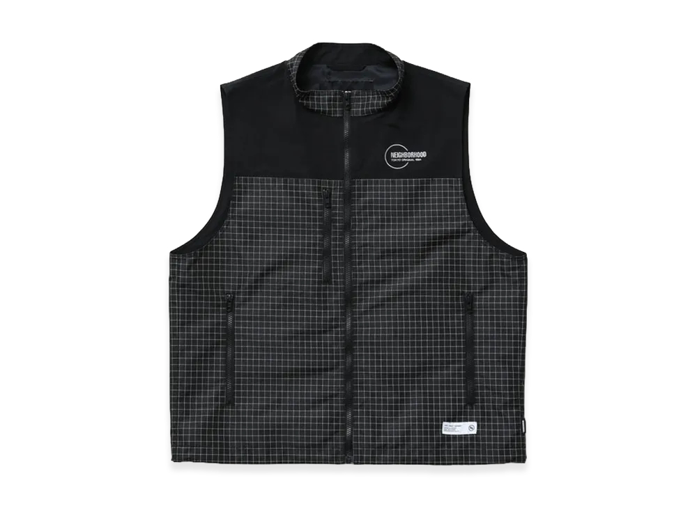 NEIGHBORHOOD Reflective Stand Collar Vest "Black"