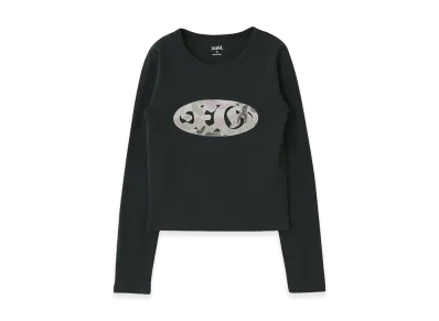 X-Girl Oval Logo Patch L/S Compact Top "Charcoal"