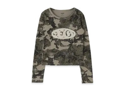 X-Girl Oval Logo Patch L/S Compact Top "Camo"
