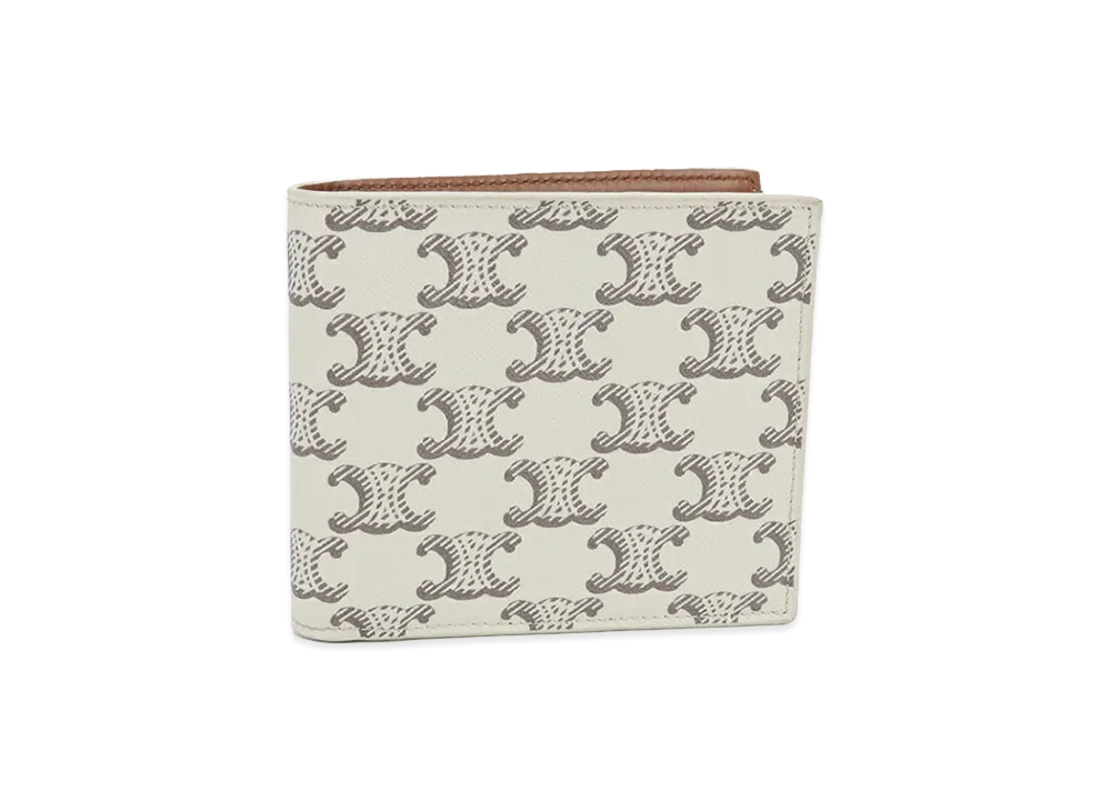 CELINE Triomphe Canvas Bifold Wallet "White"