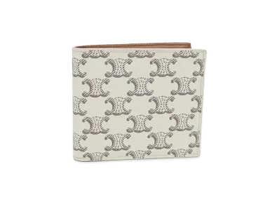 CELINE Triomphe Canvas Bifold Wallet "White"