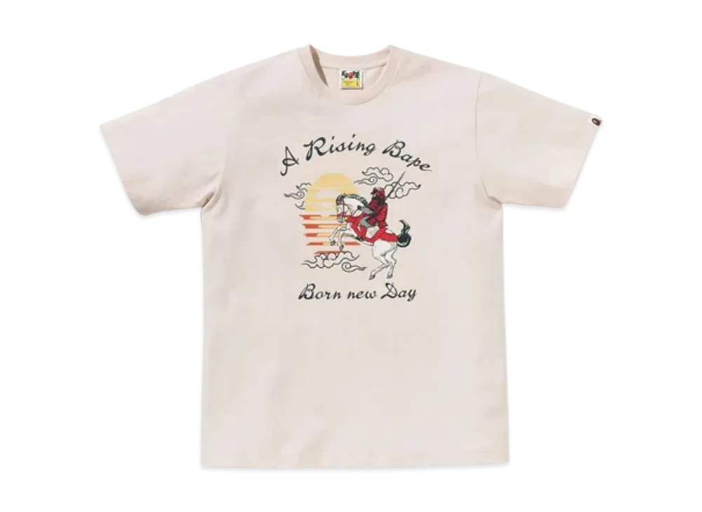 A BATHING APE A RISING BAPE Horse Tee "Ivory"