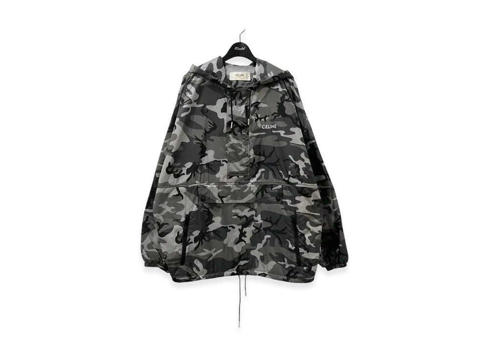 セリーヌ カモフラ柄ハーフジップナイロンジャケット "グレー" 2W732153Q