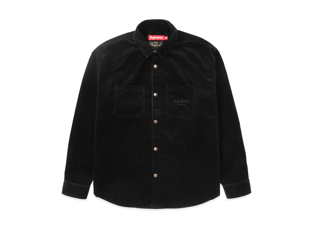 シュプリーム ワイドウェイルコーデュロイ スナップシャツ "ブラック"