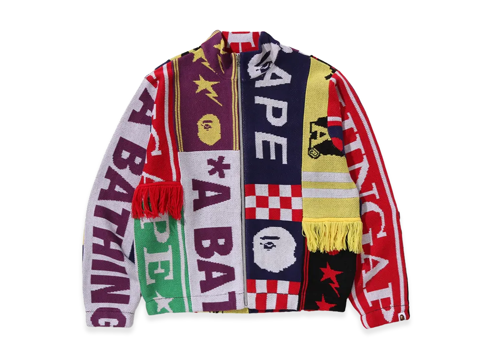 A BATHING APE Scarf Pattern Regular Fit Track Jacket "Multi"