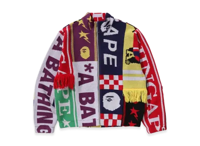 A BATHING APE Scarf Pattern Regular Fit Track Jacket "Multi"