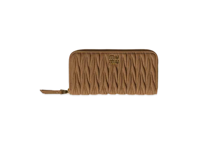 MIU MIU Large Matelasse Nappa Leather Wallet "Caramel"