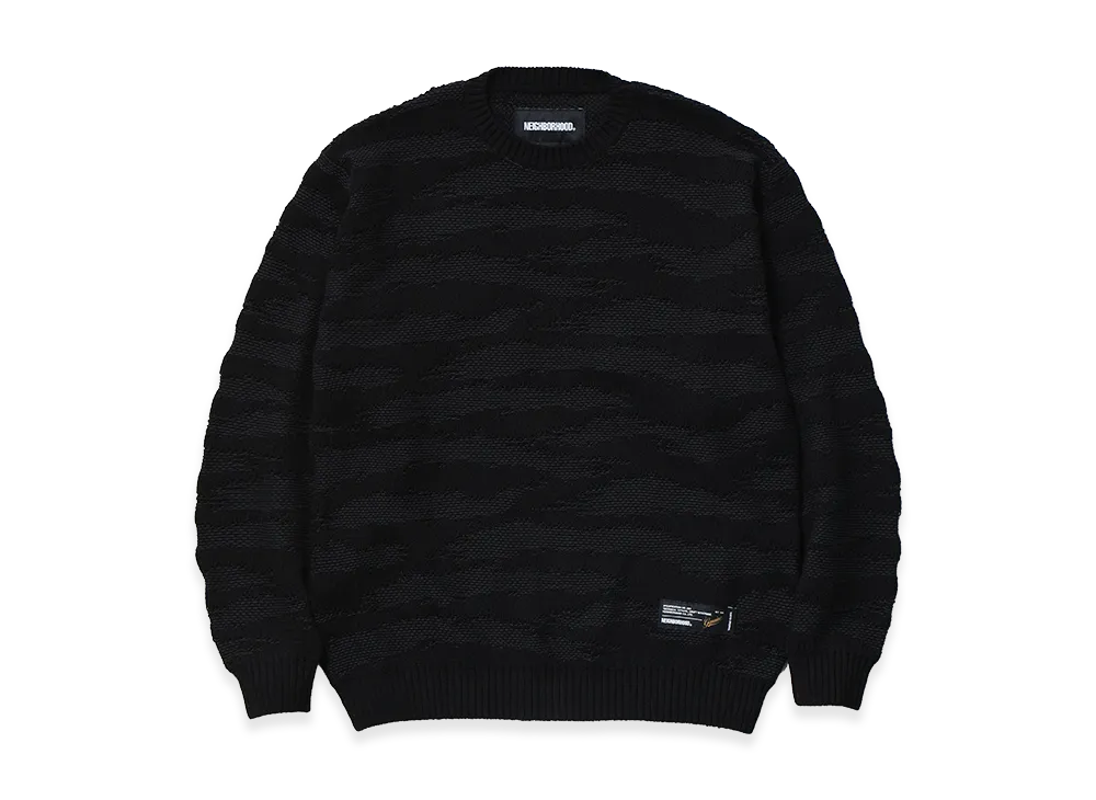 NEIGHBORHOOD Camo Pattern Crewneck Sweater "Black"