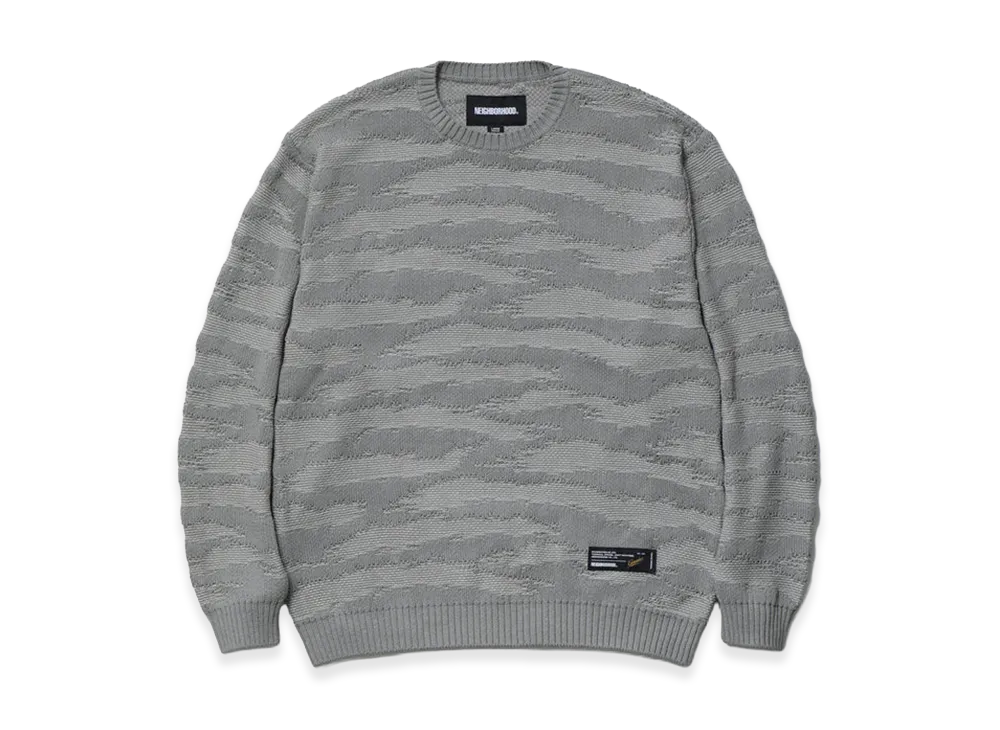 NEIGHBORHOOD Camo Pattern Crewneck Sweater "Gray"