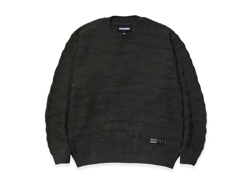 NEIGHBORHOOD Camo Pattern Crewneck Sweater "Olive Drab"