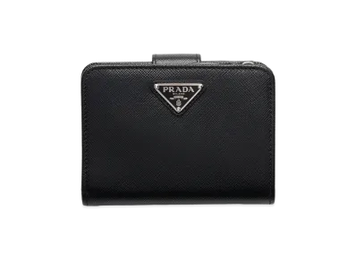 PRADA Saffiano Triangle Wallet "Black"