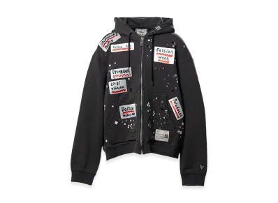 Maison MIHARA YASUHIRO Embellished Sticker Zip-Up Hoodie "Black"