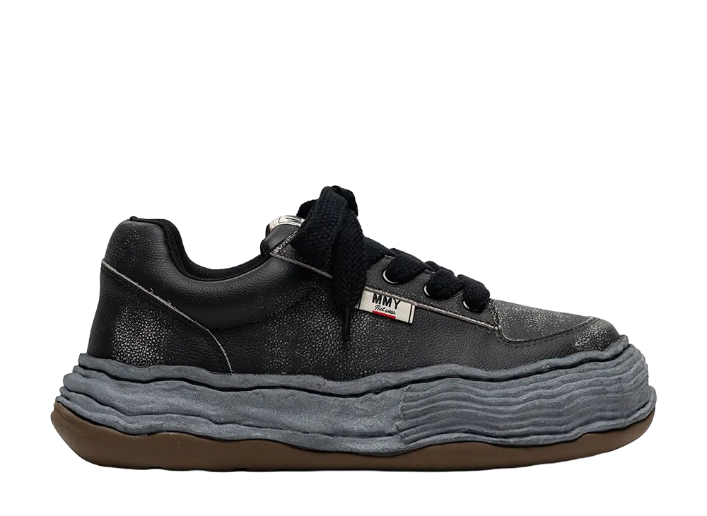 Maison MIHARA YASUHIRO OLIVER OG Sole Shrink Leather Low-top Sneaker "Black/Black"