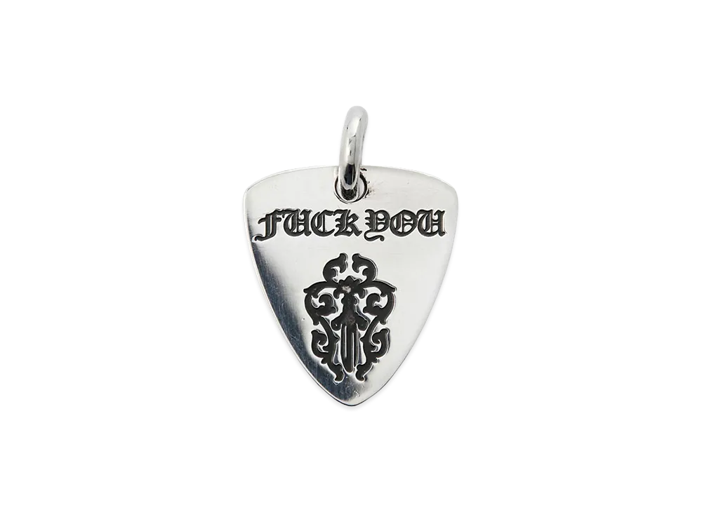 Chrome Hearts Guitar Pick Charm Fuck You Dagger "Silver"