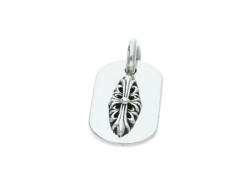 クロムハーツ ドッグタグS レイズド フローラル クロス "シルバー"