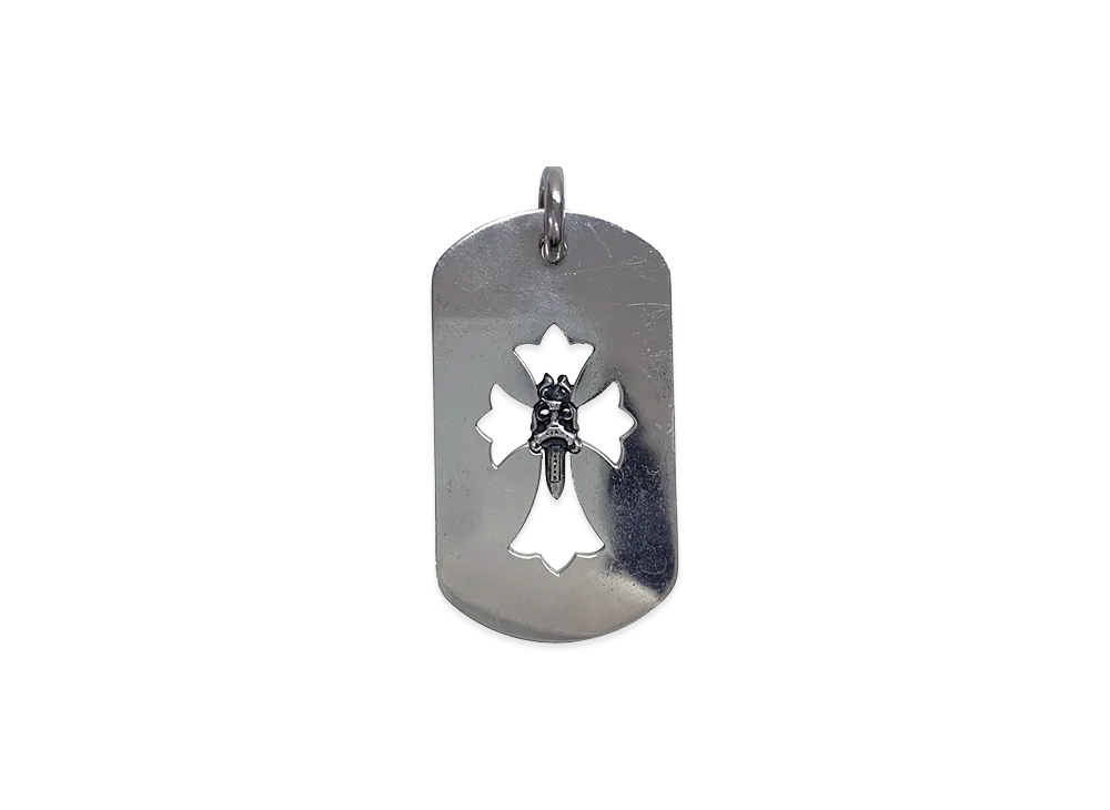 Chrome Hearts Dog Tag L Cross Dagger "Silver"
