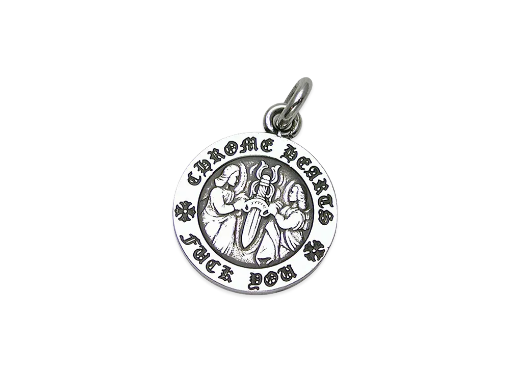 クロムハーツ エンジェル メダル チャーム ファッキュー "シルバー"