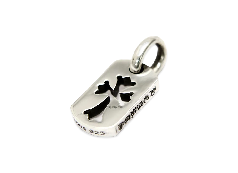 クロムハーツ ドッグタグ タイニー カットアウトクロス ウィズダイヤモンド "シルバー"