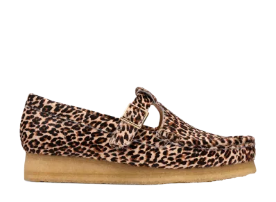 Clarks Women's Wallabee T Bar "Leopard Print"