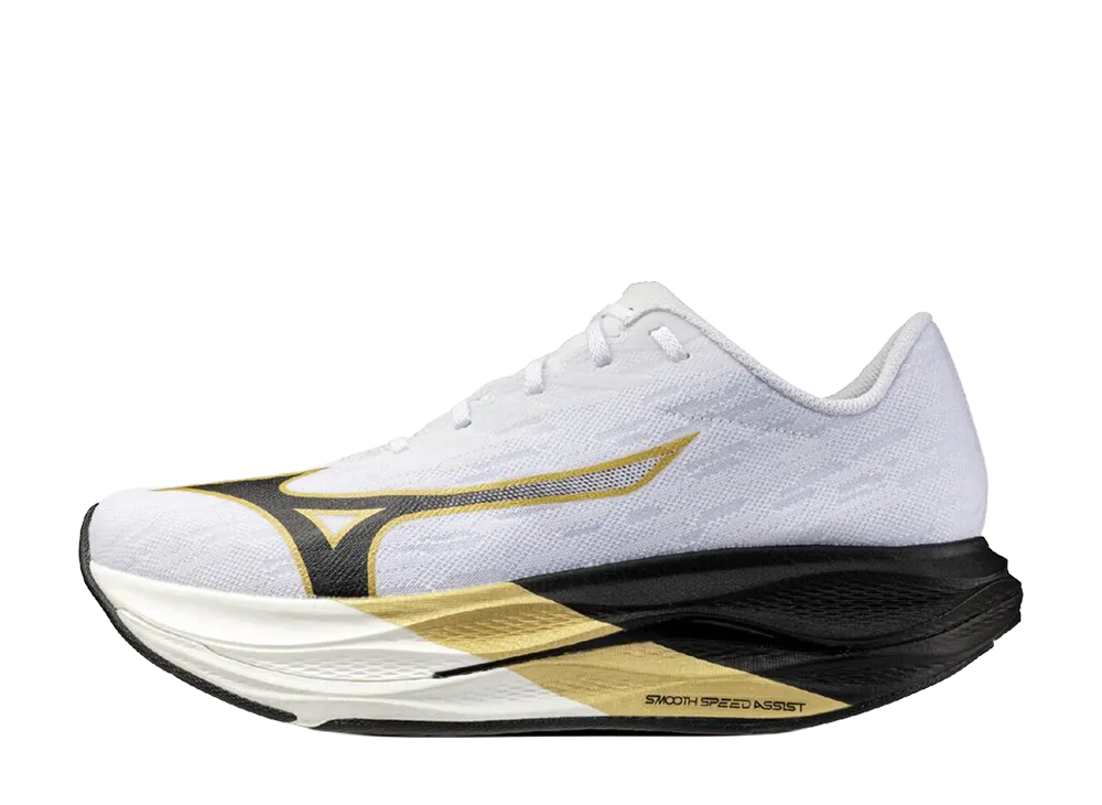 Mizuno Wave Rebellion Flash 3 "White/Black/Gold"