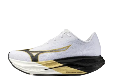 Mizuno Wave Rebellion Flash 3 "White/Black/Gold"