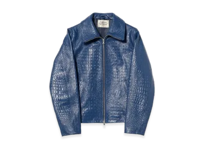 BEAMS FUTURE ARCHIVE Texture Leather Blouson "Blue"