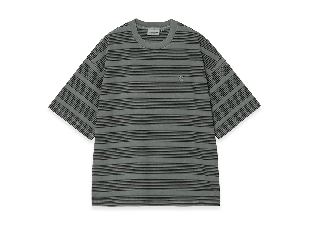 Carhartt WIP S/S Hanson T-Shirt Hanson Stripe "Kale Green(Garment Dyed)"