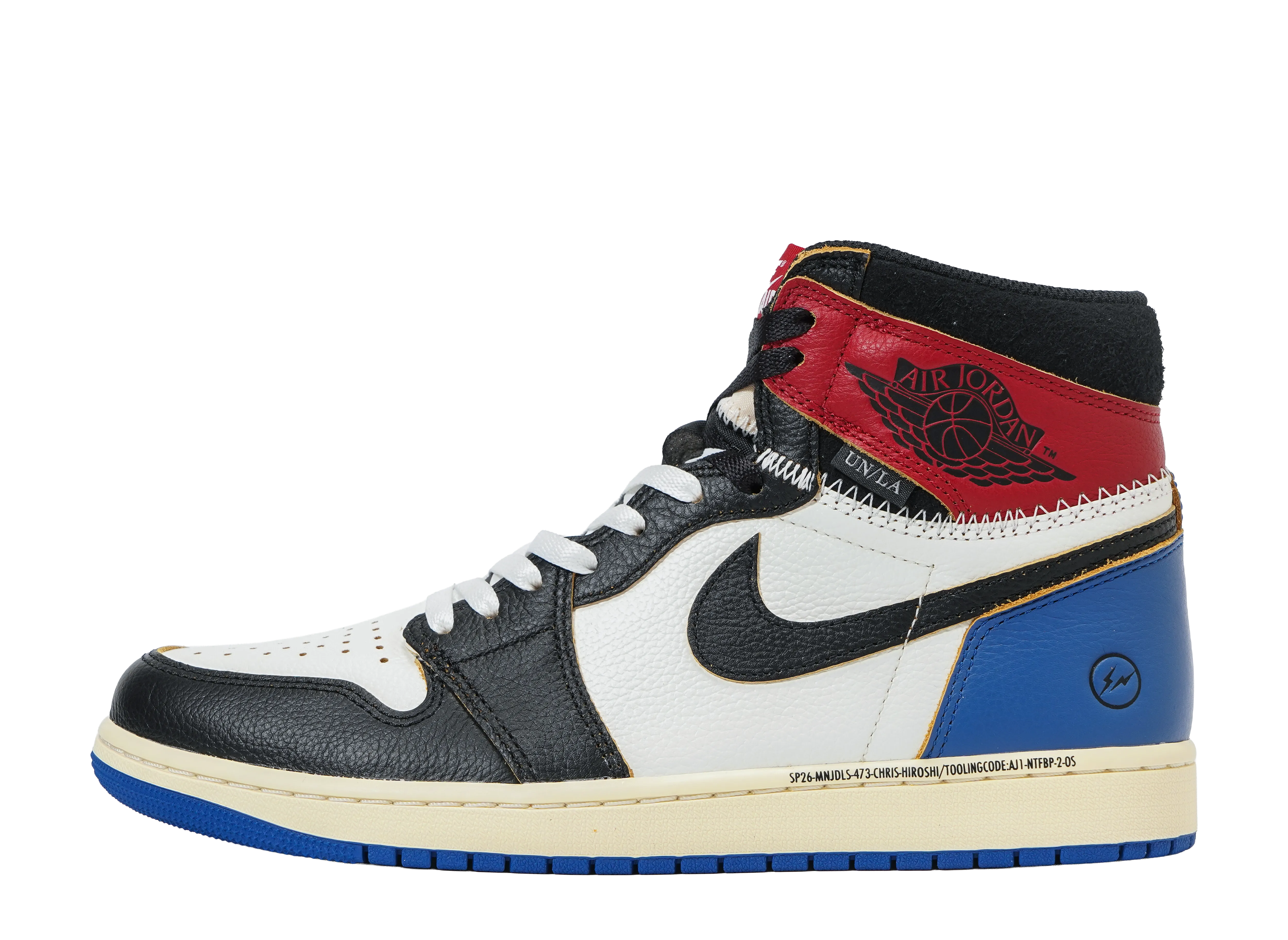 フラグメントデザイン × ユニオン × ナイキ エアジョーダン1 ハイ OG "バーシティレッド/スポーツロイヤル"
