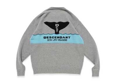 DESCENDANT Fluke Up Crew Neck Knit "Gray"