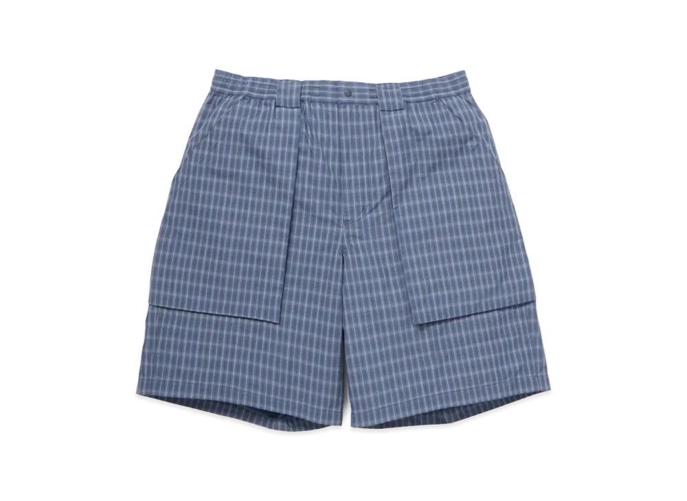 DAIWA PIER39 Tech 3D Pocket Cargo Shorts Summer Plaid "Smoke Blue"