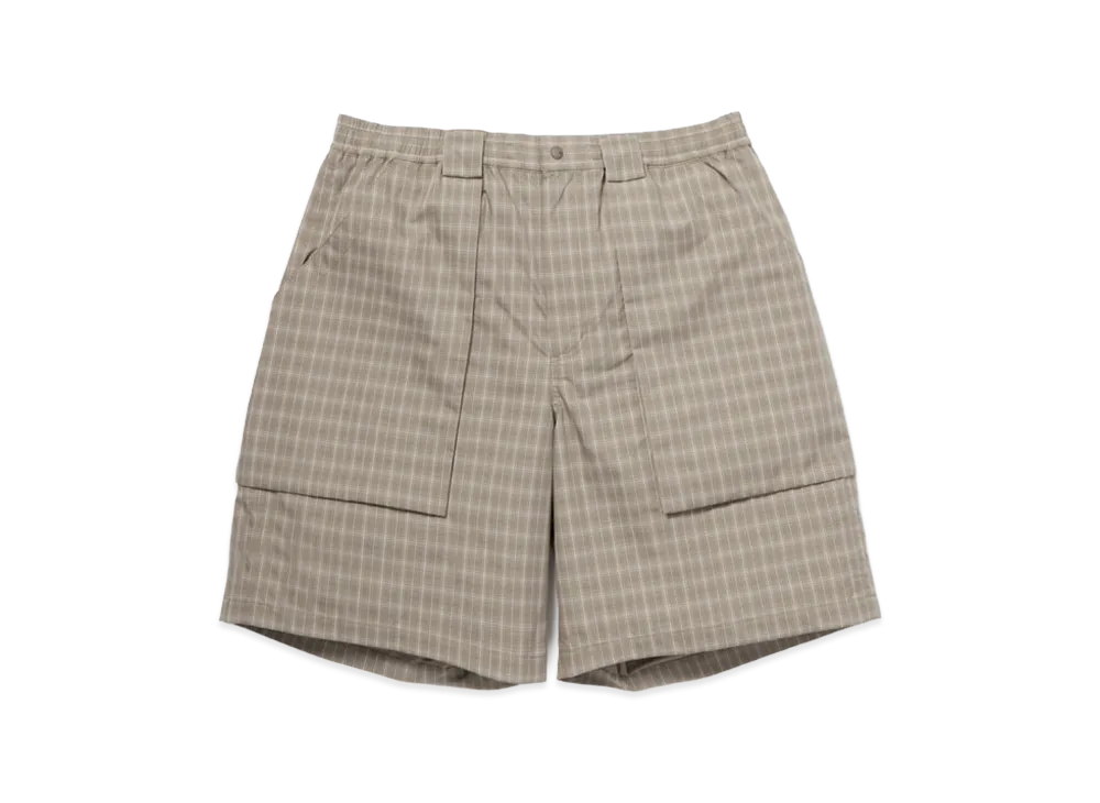 DAIWA PIER39 Tech 3D Pocket Cargo Shorts Summer Plaid "Sage Gray"
