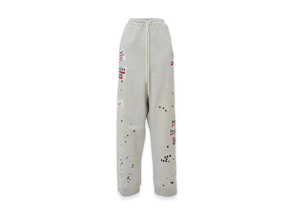 Maison MIHARA YASUHIRO Embellished Sticker Sweat Pants "White"