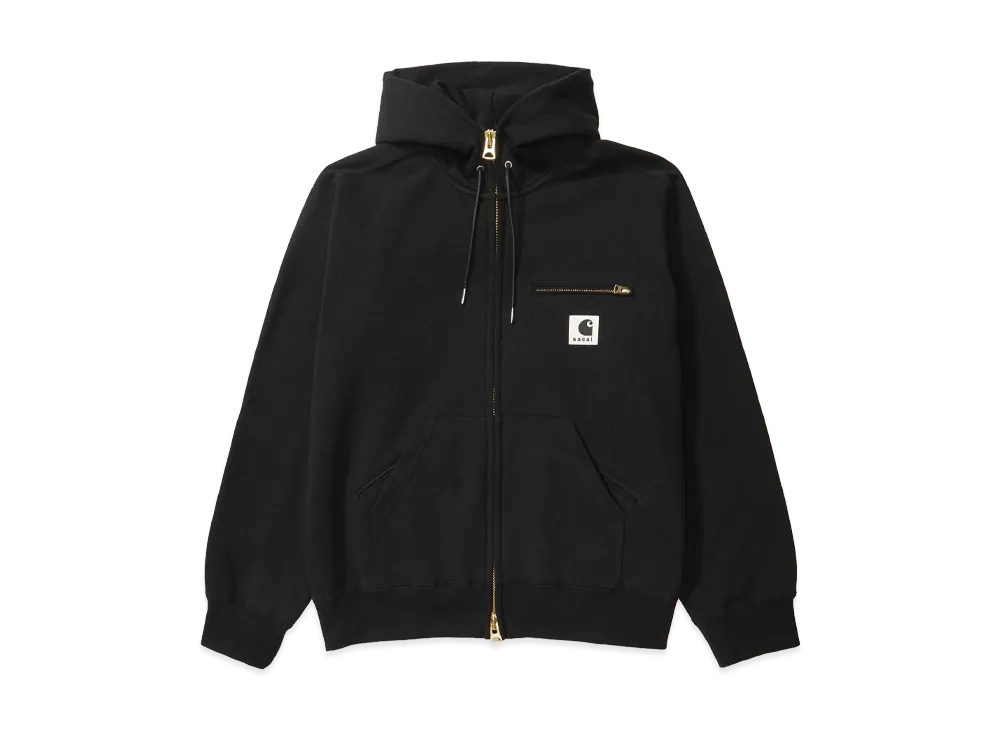sacai x Carhartt WIP Cotton Jersey Hoodie "Black"