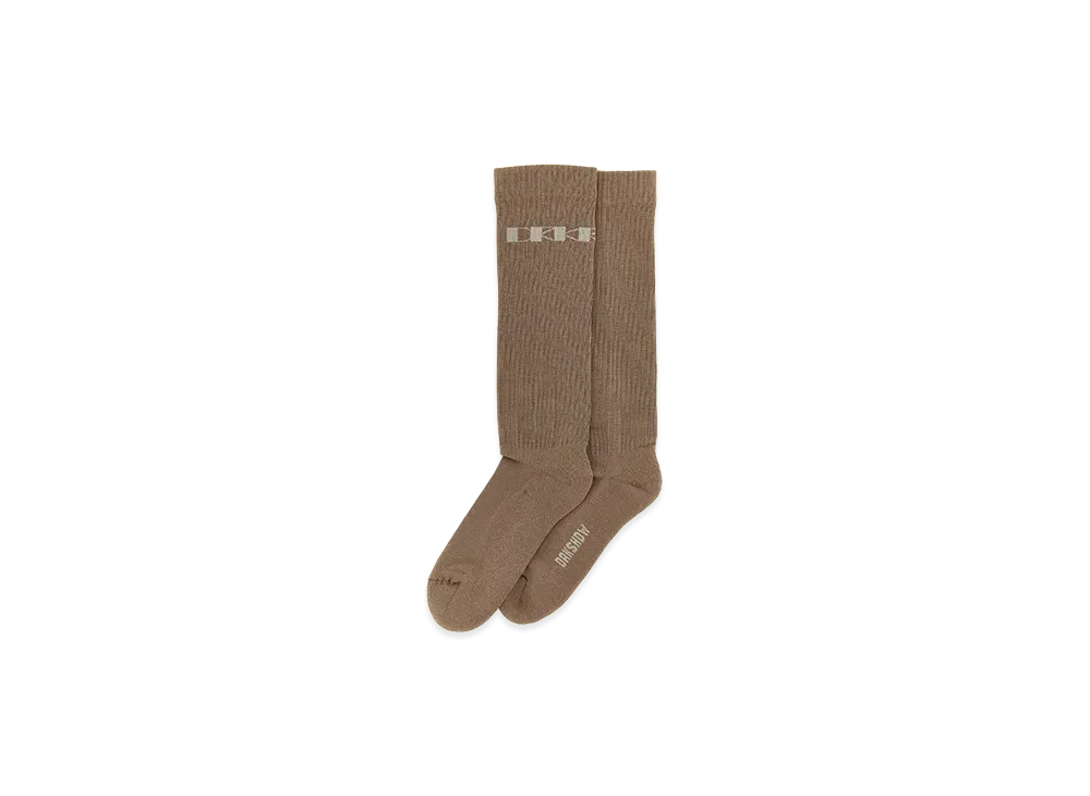 Rick Owens DRKSHDW Women's Jacquard Logo Socks "Beige"