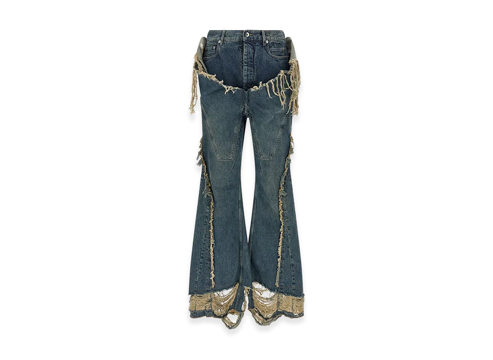 Rick Owens DRKSHDW Slivered Bootcut' Jeans "Blue"